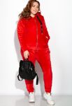 Костюм спортивный женский утепленный 120PMHM009-1 (красный)
