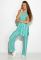 Костюм жіночий 121P009 (бірюзовий/білий)