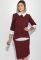 Костюм женский блузка и юбка батал деловой имитация двойки 74PD307 (марсала/меланжевый)