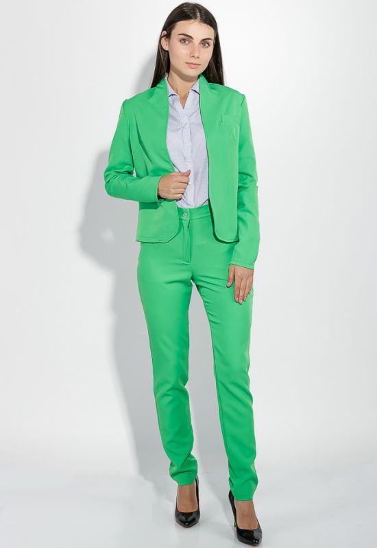 Костюм жіночий брюки піджак діловий у стильних відтінках 72PD155 (зелений)