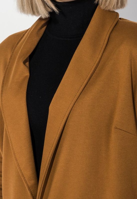 Костюм женский брюки пиджак с контрастной полосой 72PD203 (терракотовый/черный)