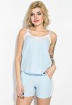 Костюм женский домашний на бретельках 72P179 (голубой)