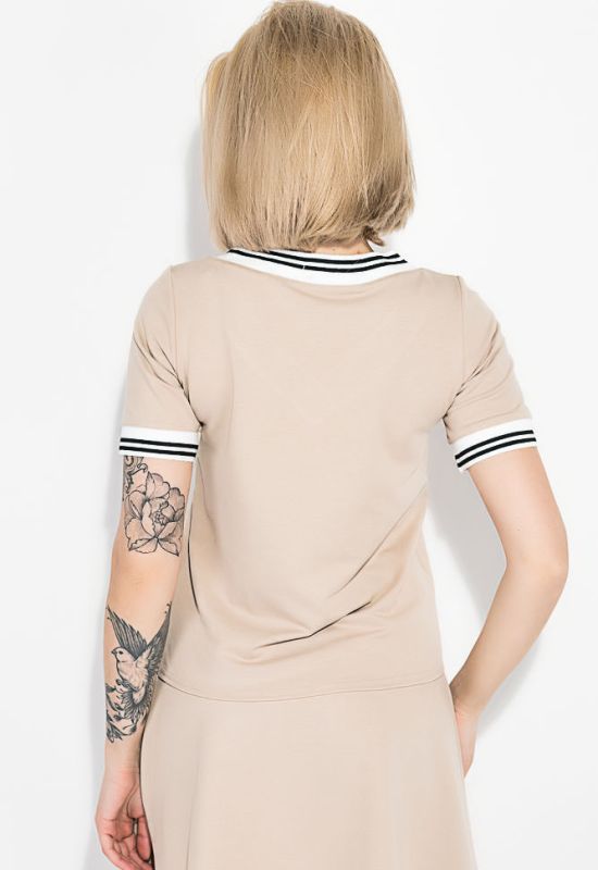 Костюм женский футболка юбка 74P104 (бежевый)