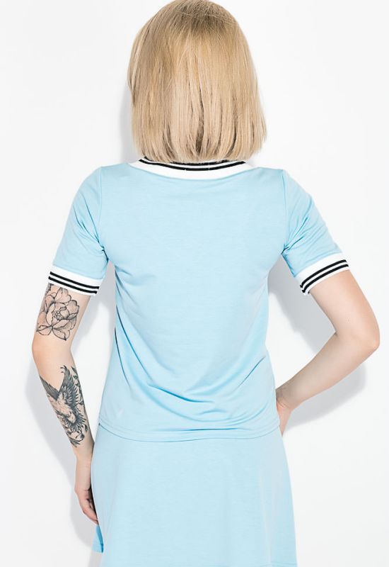 Костюм женский футболка юбка 74P104 (голубой)