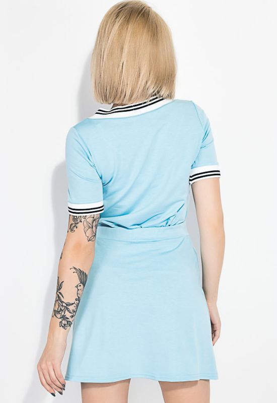 Костюм женский футболка юбка 74P104 (голубой)