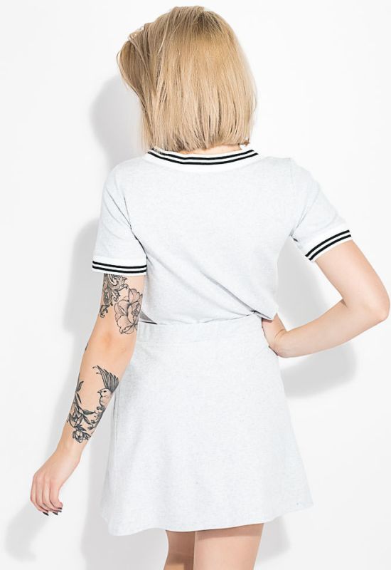 Костюм женский футболка юбка 74P104 (серый/меланжевый)