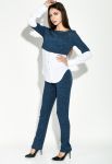 Костюм женский кофта штаны 95P7077 (синий/белый) Костюм женский кофта штаны 95P7077 (синий/белый)