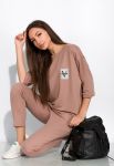 Костюм женский с приспущенными плечами 151P001-2 (капучино)