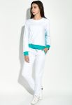 Костюм женский со змейкой на спине 70PD5032 (белый/бирюзовый)