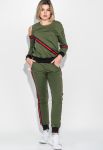Костюм женский спорт с открытым плечом 76PD1116 (хаки) Костюм женский спорт с открытым плечом 76PD1116 (хаки)