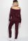 Костюм женский спорт со спущенными плечами 76PD1113 (марсала)