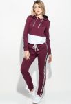 Костюм женский спортивный комбинация цветов 70PD5001 (бордовый/белый)