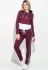 Костюм жіночий спортивний комбінація квітів 70PD5001 (бордовий/білий)