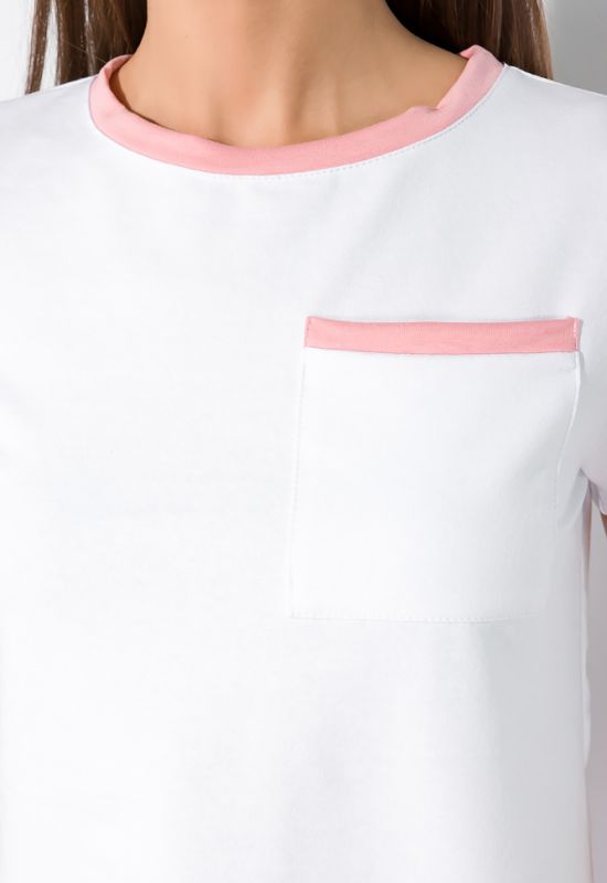 Костюм женский спортивный с короткими рукавами 151P121 (белый/розовый)