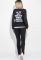 Костюм спортивний жіночий з великим текстовим принтом на спині 74PD363 (чорний)