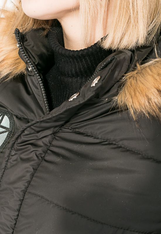 Костюм женский теплый с манжетами на рукавах 77PD859 (черный)