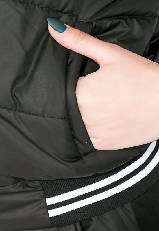 Костюм женский теплый с манжетами на рукавах 77PD859 (черный)