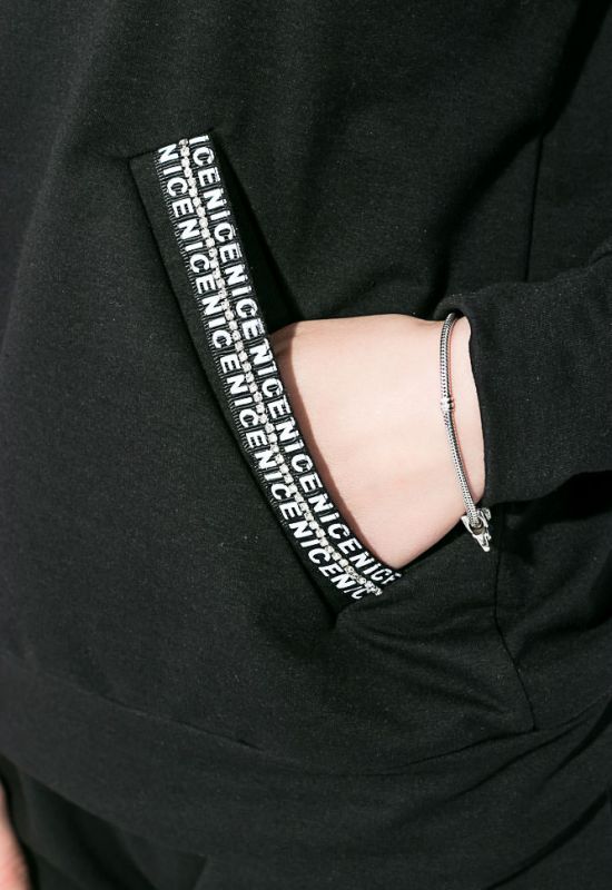 Костюм жіночий толстовка штани 77PD869 (чорний)