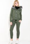 Костюм женский утепленный с капюшоном 77PD857 (хаки) Костюм женский утепленный с капюшоном 77PD857 (хаки)