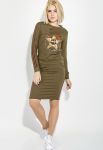 Костюм женский юбка с кофтой 77PD837 (хаки) Костюм женский юбка с кофтой 77PD837 (хаки)