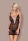 Комплект Obsessive 811-CHE-1 CHEMISE (черный/бежевый)