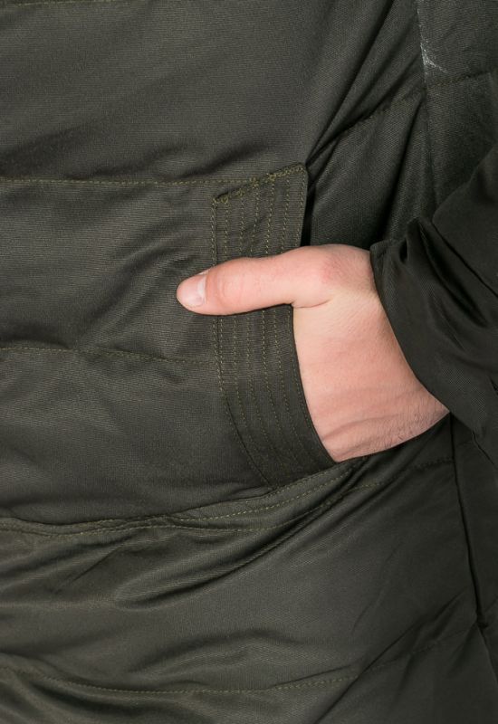Куртка чоловіча з нашивкою та капюшоном 183V001 (зелений)