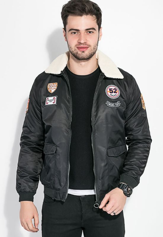 Куртка мужская с воротником из искусственного меха 178V001 (черный)