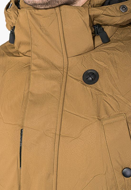 Куртка мужская теплая удлиненная 673K002 (горчичный)