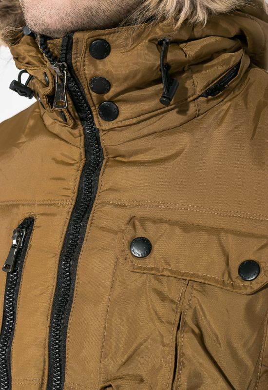 Куртка чоловіча подовжена 181V001 (темно-гірчичний)