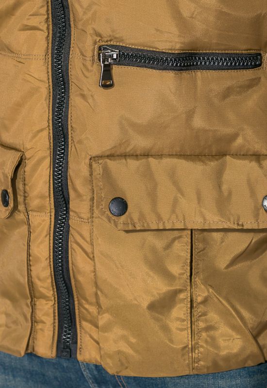 Куртка мужская удлиненная 181V001 (темно-горчичный)