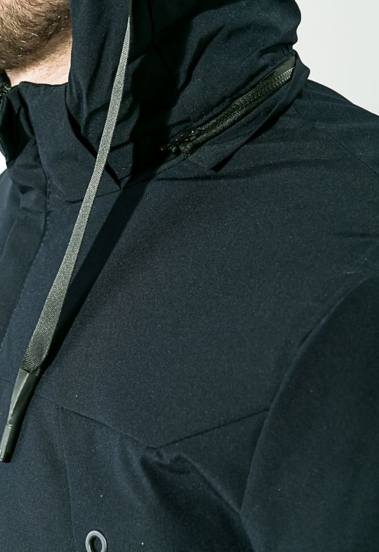 Куртка чоловіча подовжена з капюшоном 339V002 (темно-синій)