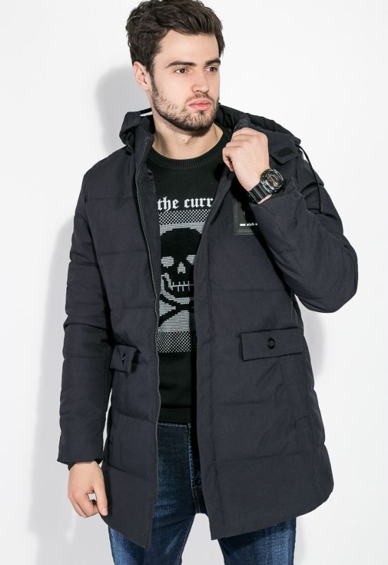 Куртка чоловіча подовжена тепла 339V001 (темно-синій)