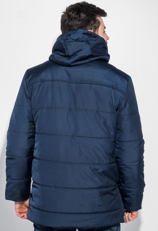 Куртка мужская удлиненная зимняя с капюшоном 70PD5010 (темно-синий)