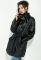 Куртка жіноча довга двофактурна зі вставками екошкіри 72PD754 (чорний)