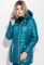 Куртка жіноча довга з нашивками на кишенях 76PD1114 (блакитний)
