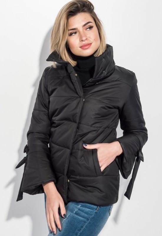 Куртка жіноча з бантиками на рукавах 72PD201 (чорний)