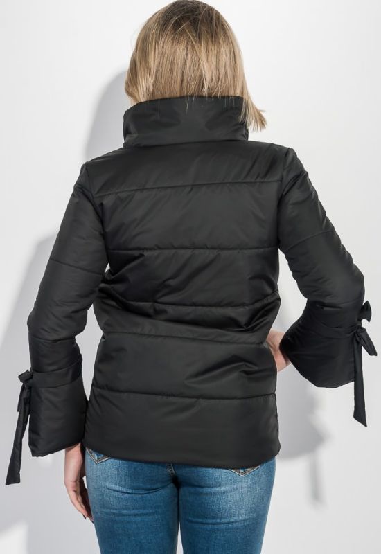 Куртка жіноча з бантиками на рукавах 72PD201 (чорний)