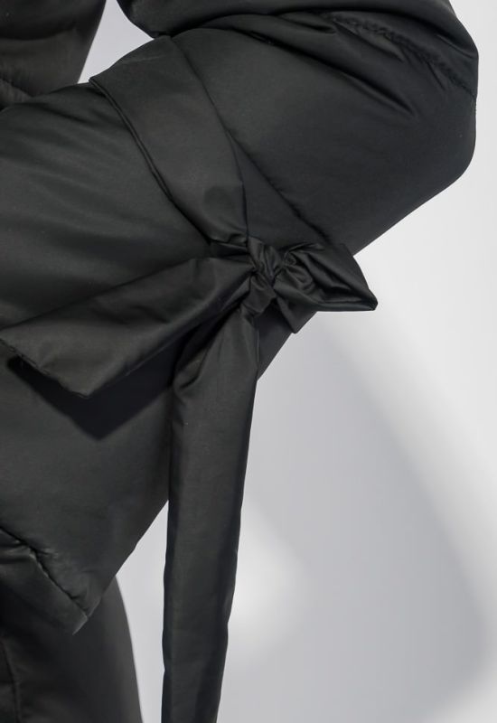 Куртка женская с бантиками на рукавах 72PD201 (черный)