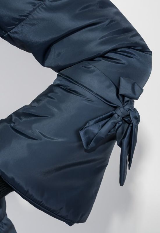 Куртка женская с бантиками на рукавах 72PD201 (темно-синий)