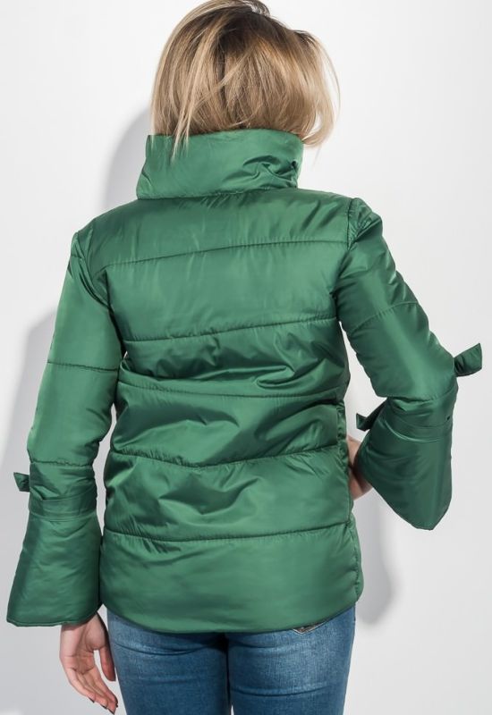 Куртка женская с бантиками на рукавах 72PD201 (темно-зеленый)