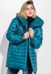 Куртка жіноча з капюшоном з нашивкою на спині 76PD1115 (блакитний)