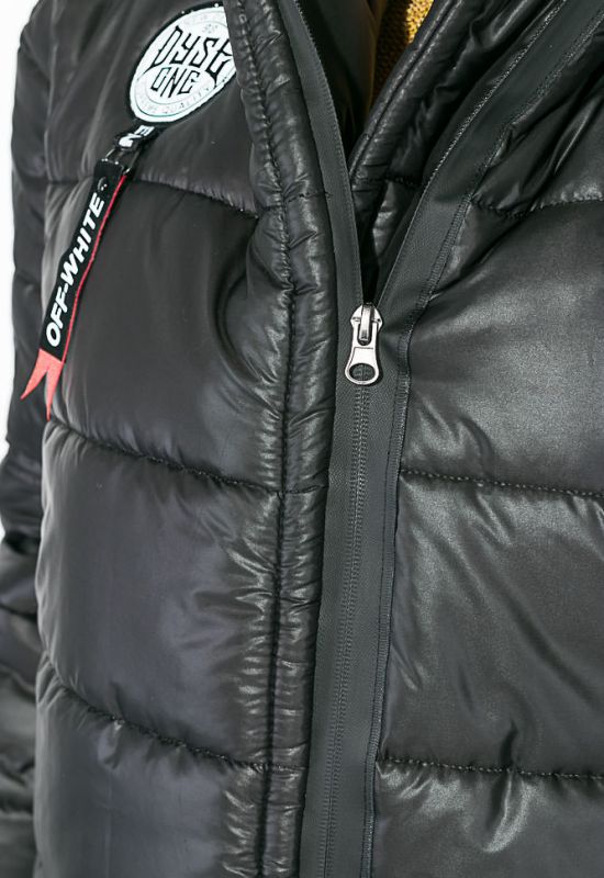 Куртка женкая с капюшоном с нашивкой на спине 76PD1115 (черный)