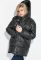 Жіноча куртка з капюшоном з нашивкою на спині 76PD1115 (чорний)