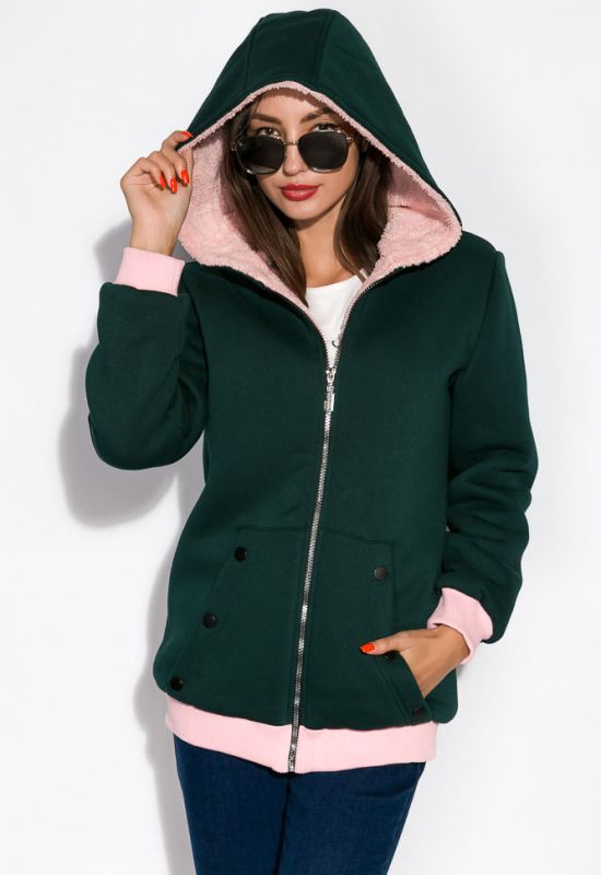 Куртка жіноча 121P020 (зелений/рожевий)