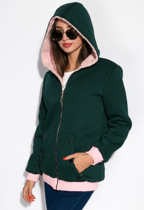 Куртка жіноча 121P020 (зелений/рожевий)