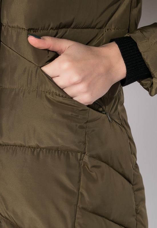 Куртка женская длинная 677K005-1 (хаки)