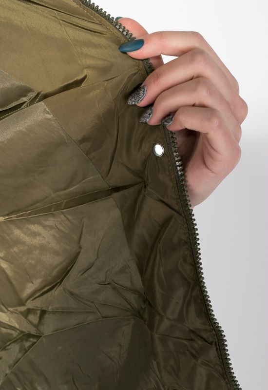 Куртка женская длинная 677K005-1 (хаки)