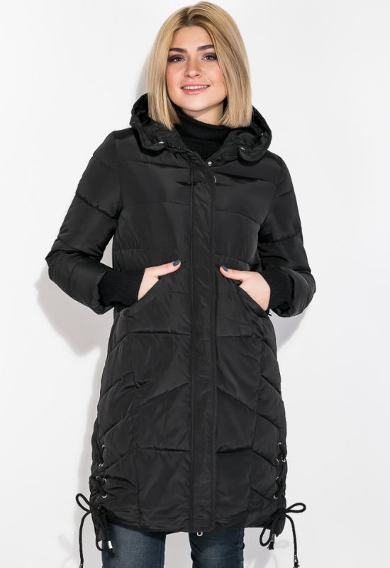 Куртка женская длинная 677K005-1 (черный)