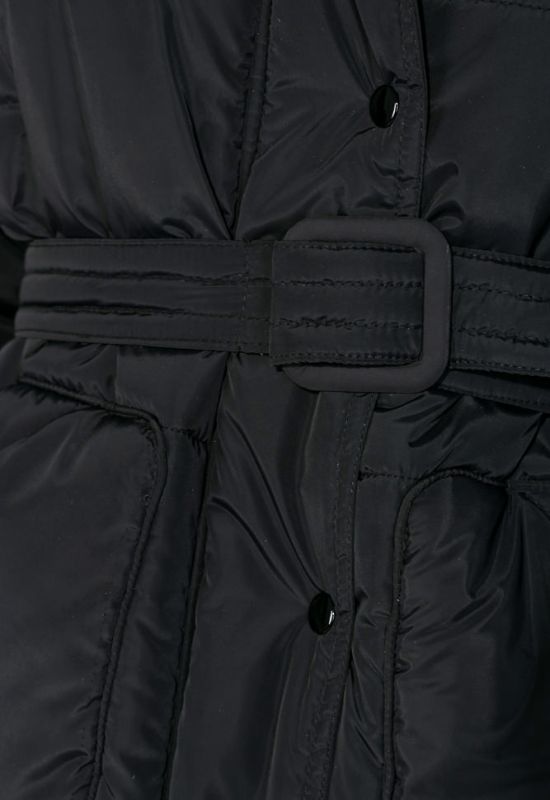 Куртка женская короткая на поясе 69PD1075-1 (черный)