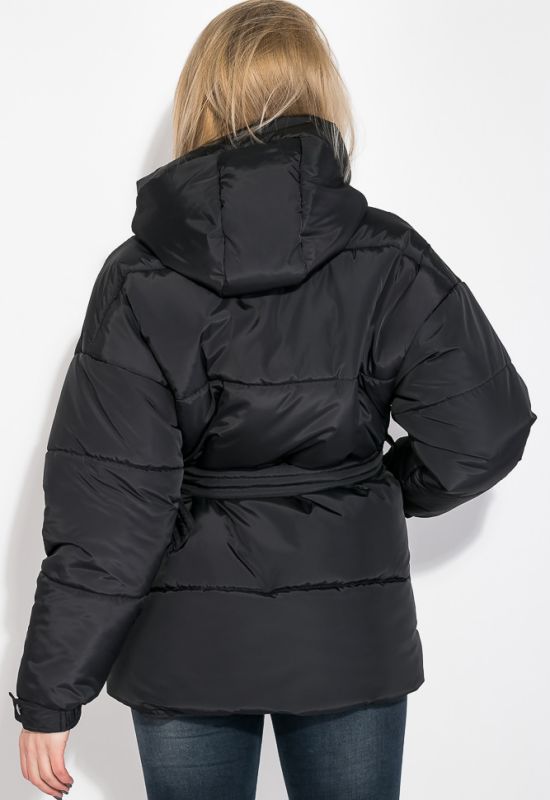 Куртка женская короткая на поясе 69PD1075-1 (черный)